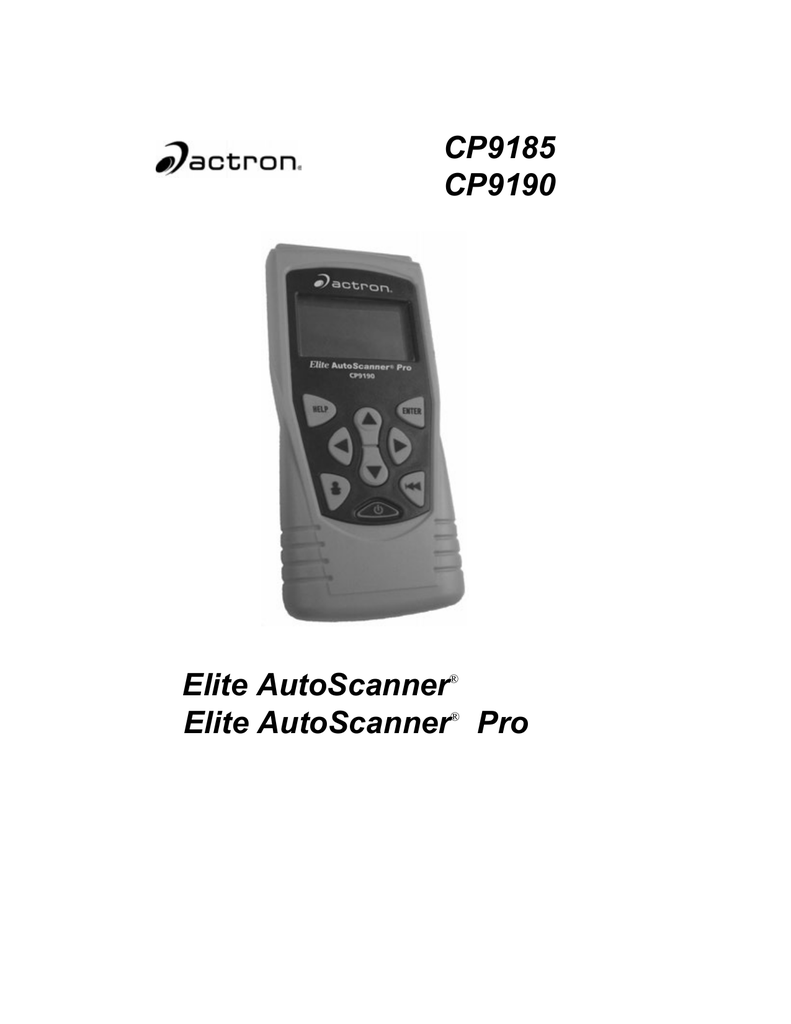 Actron autoscanner cp9575 manual