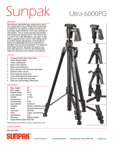 sunpak ultra 6000pg