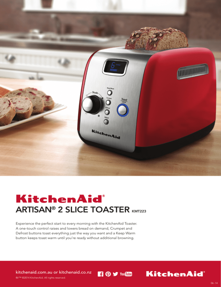 Artisan 2 Slice Toaster Kmt223 Manualzz