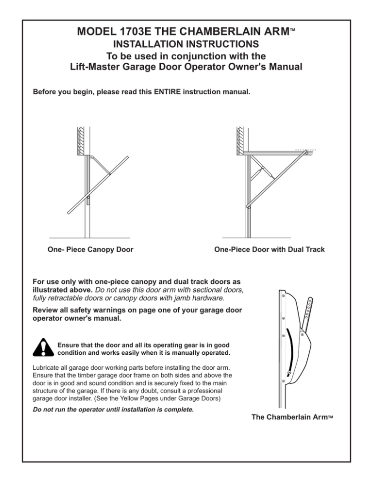 Model 1703e The Chamberlain Arm Nothnagel Manualzz