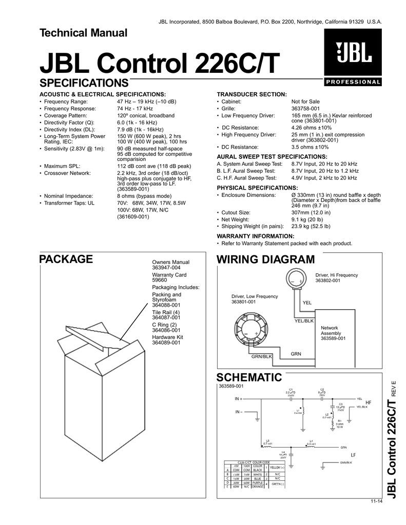 jbl control 226ct