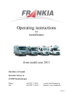 FRANKIA Motorhome Operating Instructions