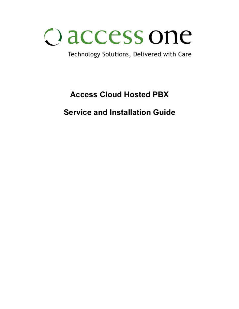 Access Cloud Hosted PBX Service and Installation Guide Manualzz