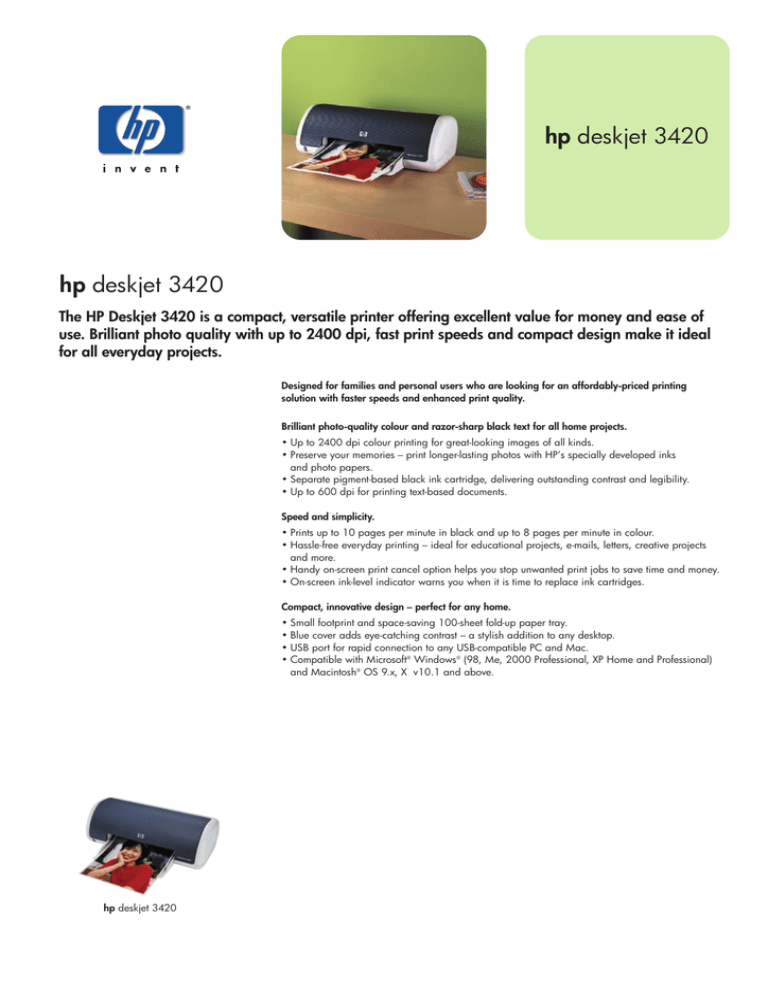 hp deskjet 3420 printer