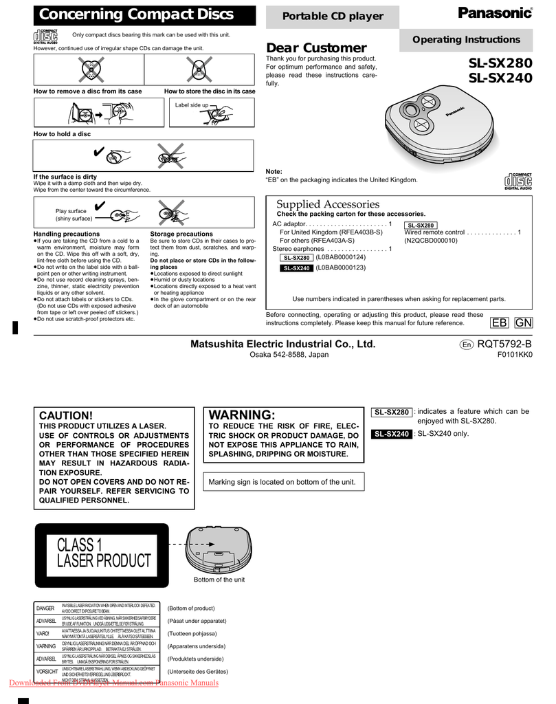 Panasonic Sl Sx240 User Guide Manual Manualzz