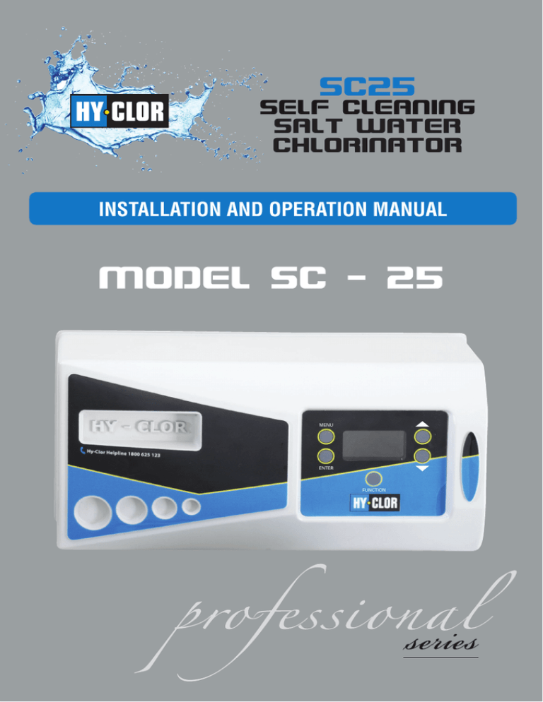 MODEL SC 25 HYCLOR Manualzz