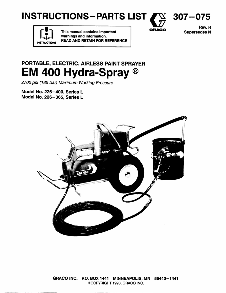 graco 365 paint sprayer