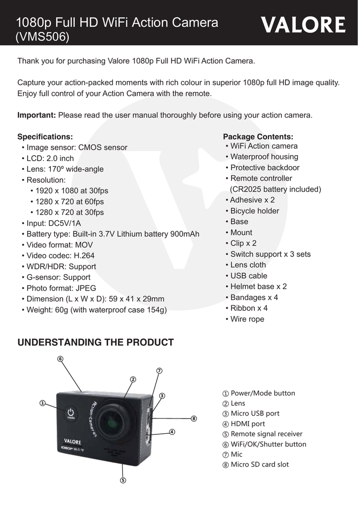Hd 1080p Action Camera Manual