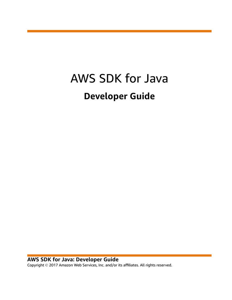 Aws Sdk For Java Developer Guide Manualzz