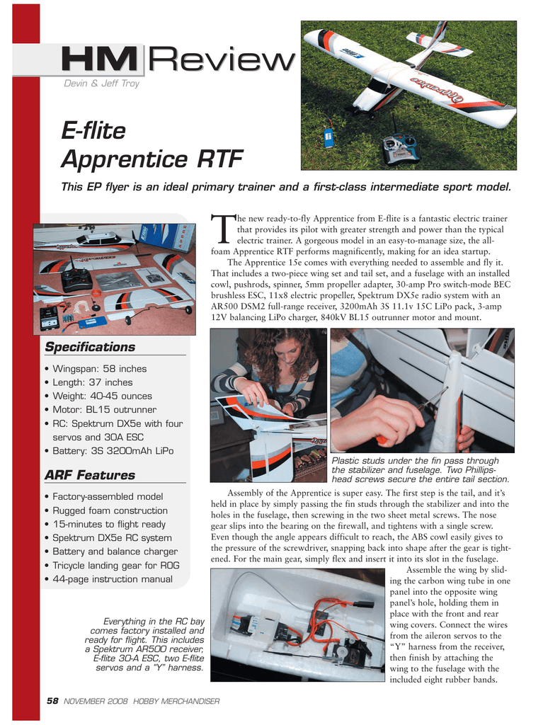 e flite apprentice manual