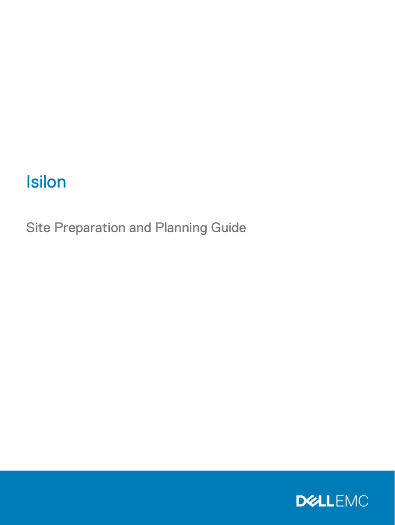 Isilon Site Preparation and Planning Guide | Manualzz