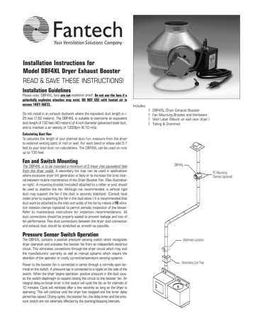 Fantech DBF4XL Installation instructions | Manualzz