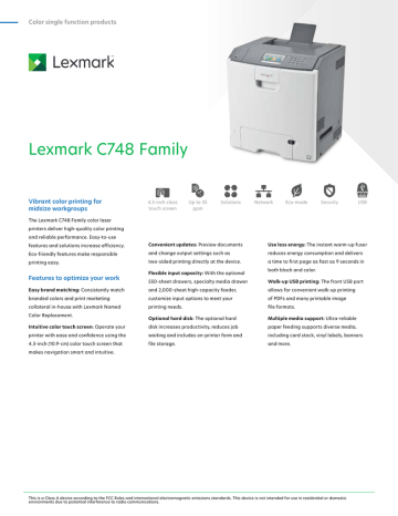 Lexmark C748 Family | Manualzz