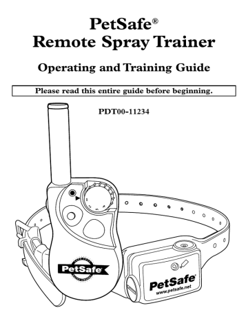 Petsafe PDT00-11234 Elite Remote Spray Trainer Owner Manual | Manualzz