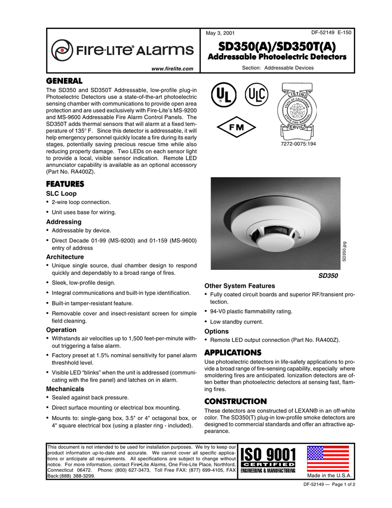 ES200X ES200XC Addressable Fire Alarm Control Panel PDF, 52 OFF