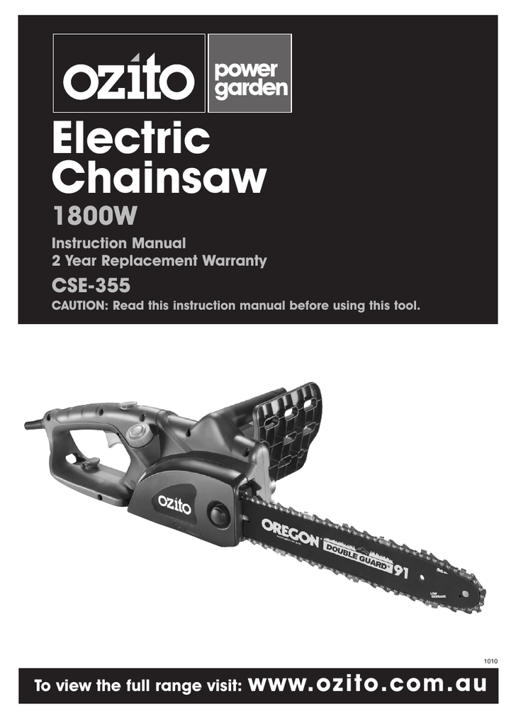 Owners manual 1010 automatic chainsaw