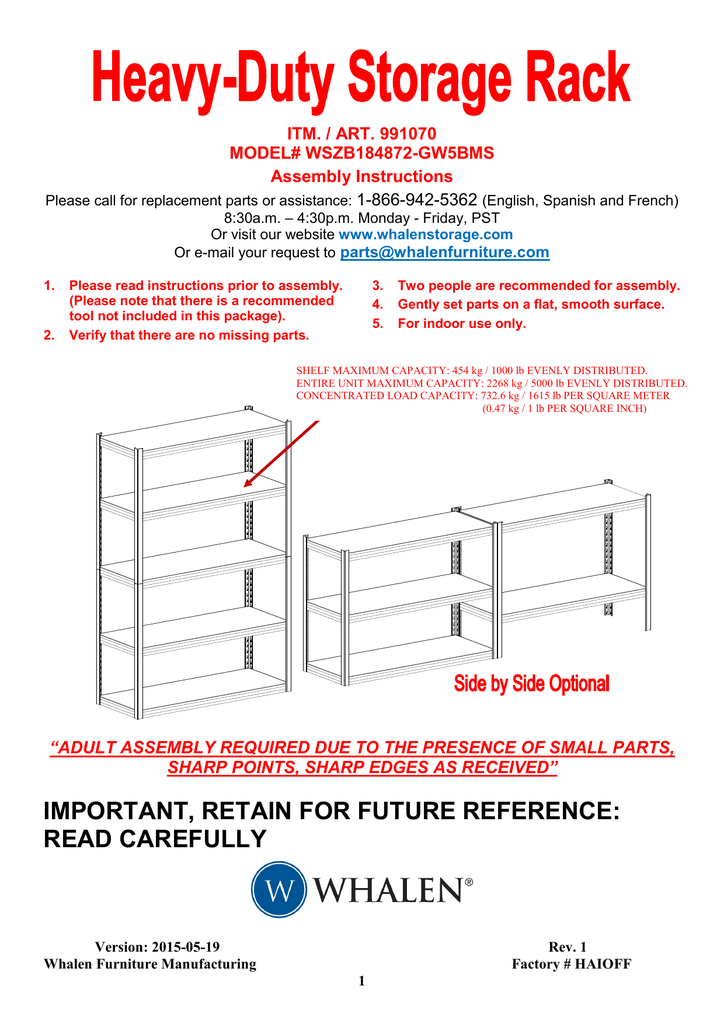 Whalen Storage Shelves Instructions Dandk Organizer