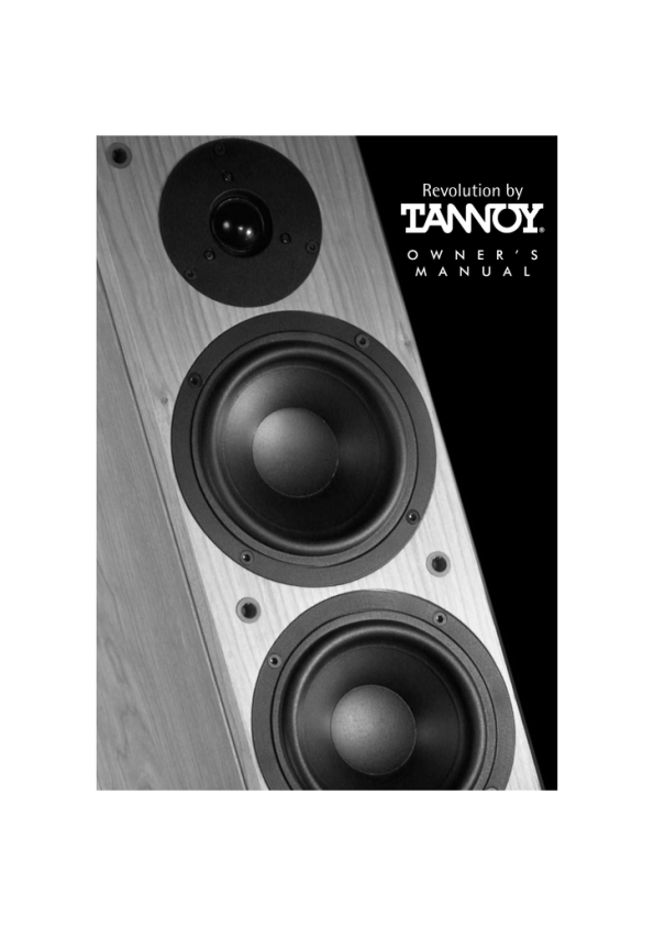 Tannoy Revolution R1, R2, R3, RC, R-SUB15 Owner's Manual | Manualzz