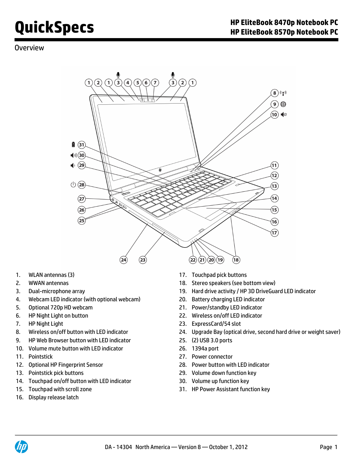 HP EliteBook 8570p Notebook PC | Manualzz