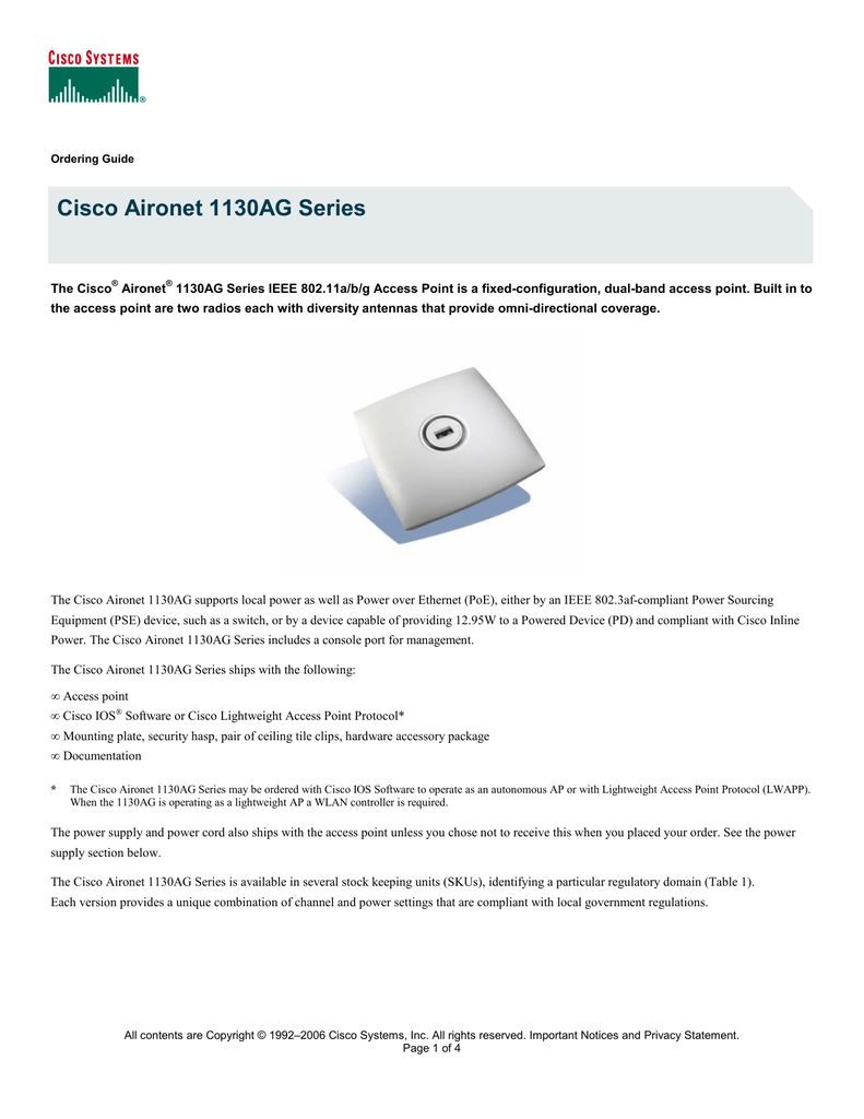 Cisco Aironet 1130ag Series Manualzz Com