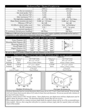 Jl Audio 10w4 Mobile Subwoofer Owner S Manual Manualzz