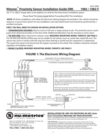 NiteStar Proximity Sensor 1082/1082-F Installation Guide | Manualzz
