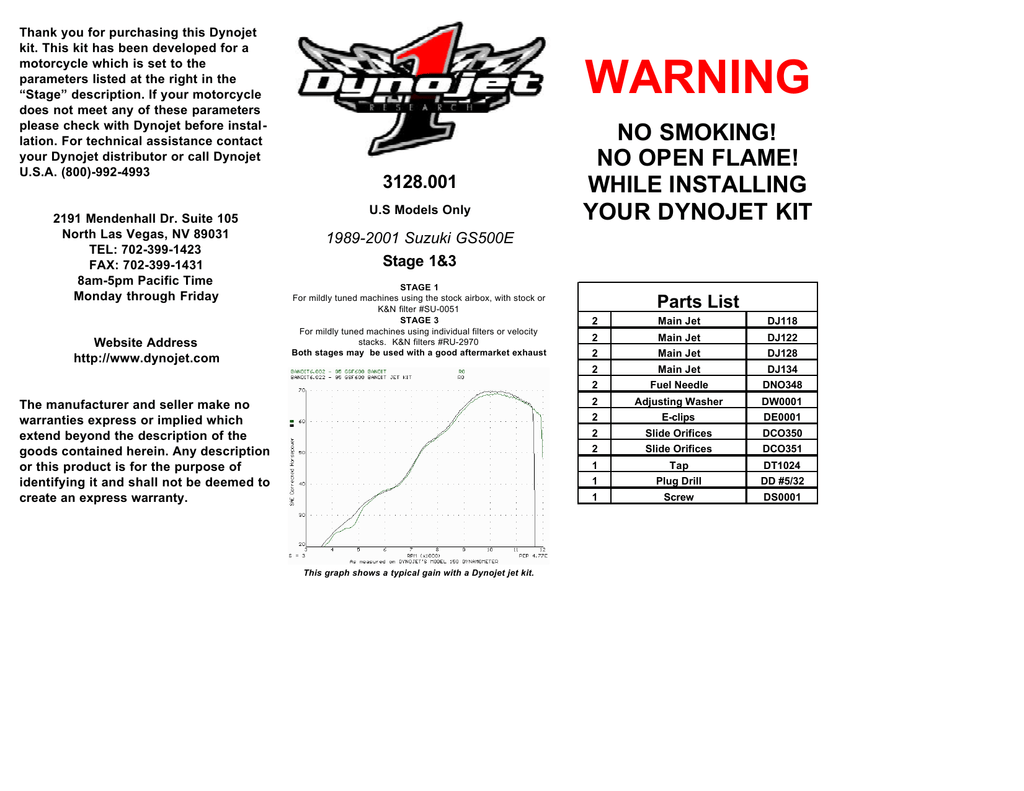 Dynojet Jet Kit Instructions | Manualzz