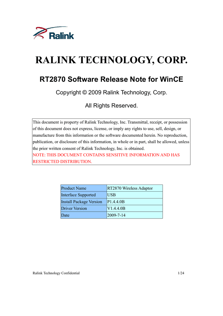 ralink rt2870 drivers download