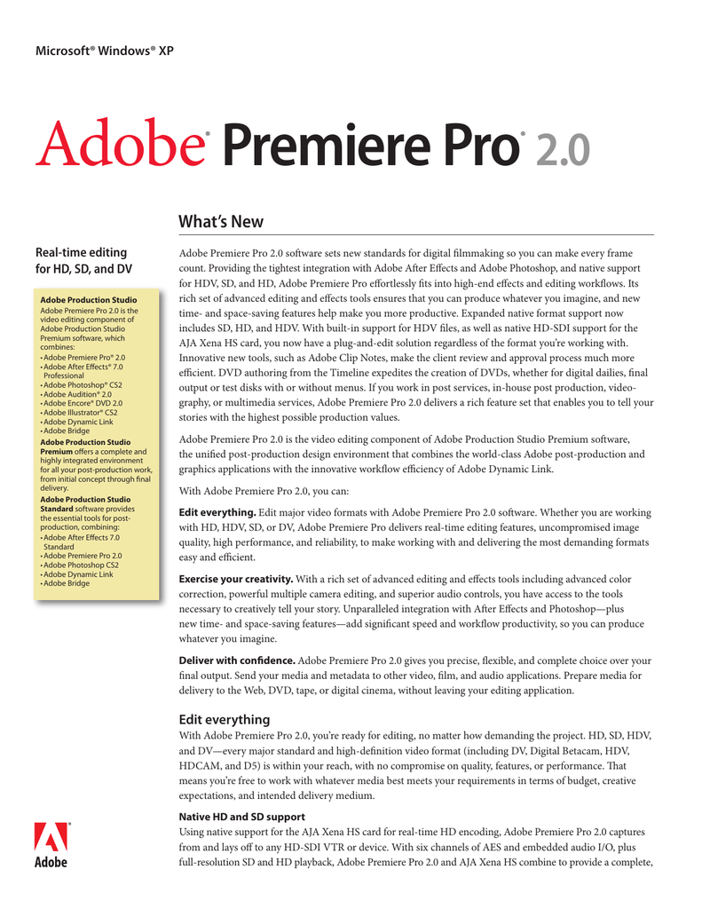 adobe premiere pro 2.0 basics