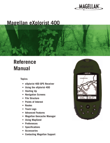 Magellan eXplorist 400 manual | Manualzz