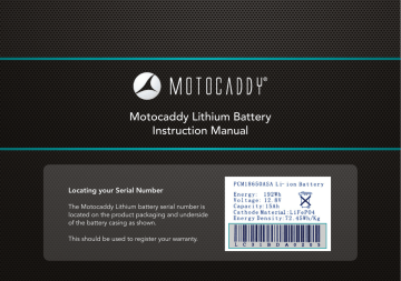 Motocaddy Lithium Battery Instruction Manual | Manualzz