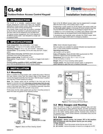 Visonic CL-80 Installation instructions | Manualzz