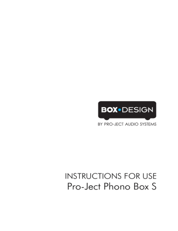 Box-Design Pro-Ject Phono Box S Instruction manual | Manualzz
