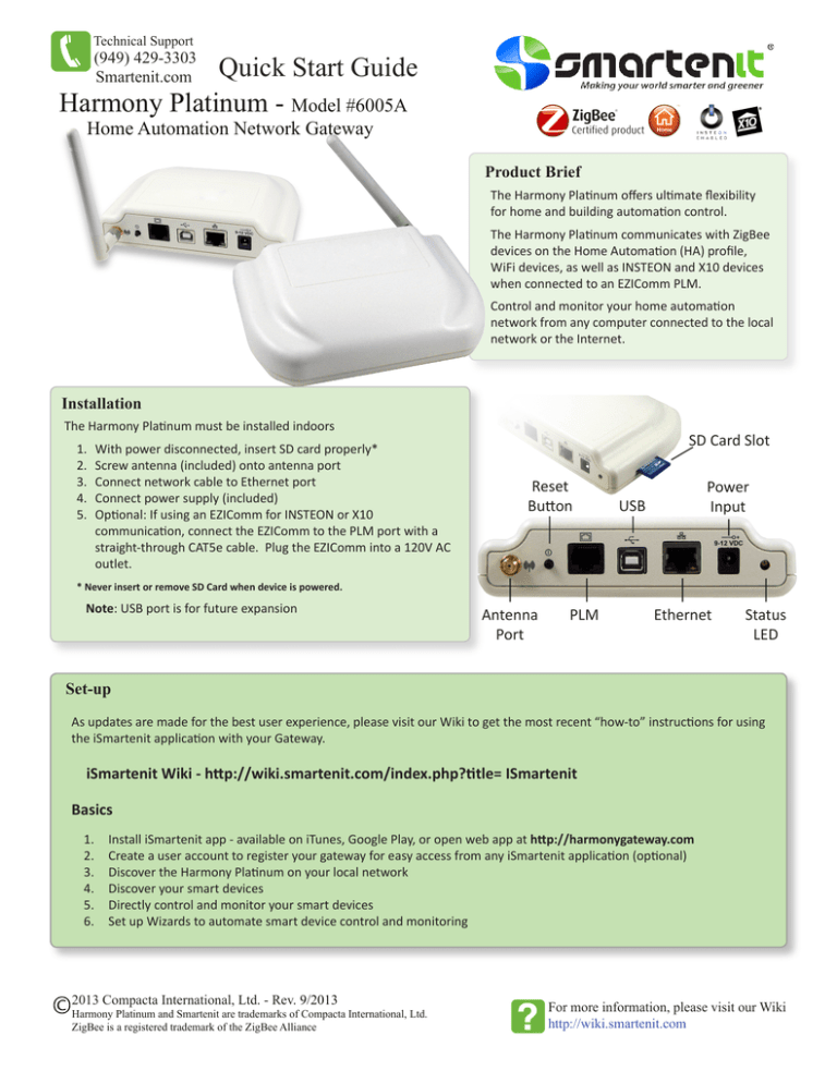 Harmony Platinum Model 6005a Quick Start Guide Manualzz