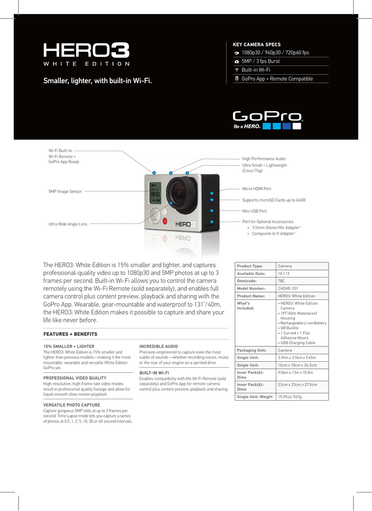 Gopro Pk Camerasheets White Edition Press Manualzz