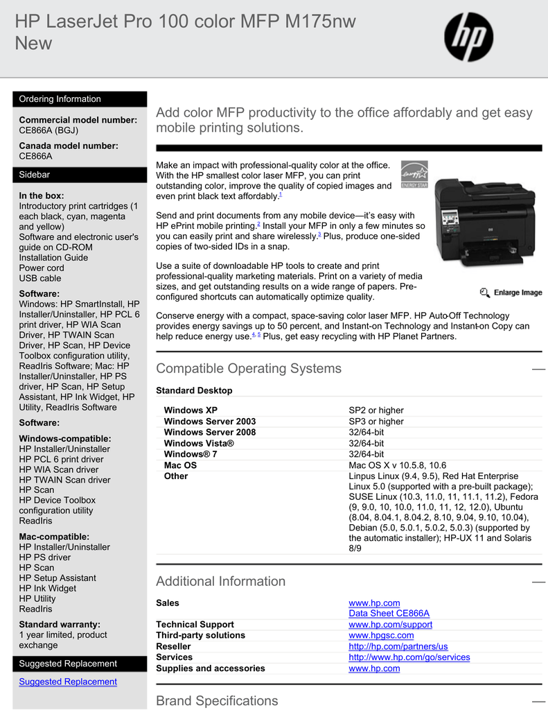 Hwdrivers.com can always find a driver for your computer's device. Hp Color Laserjet Cm6040F Mfp Driver - Hp Laserjet Pro 100 Color Mfp M175nw New Manualzz