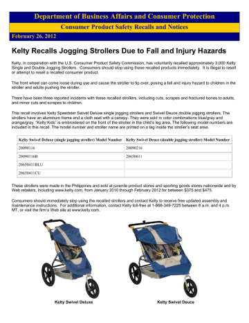 kelty backpack stroller recall
