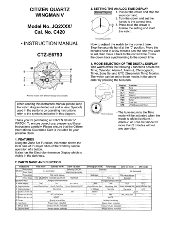 Citizen alarm chronograph outlet wr100 manual