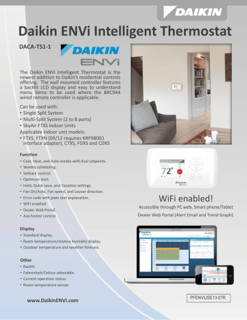 Daikin ENVi Intelligent Thermostat | Manualzz