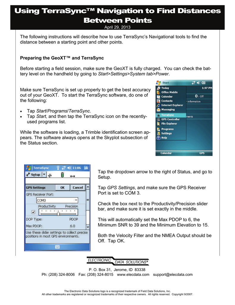 do you need terrasync to use gps pathfinder office