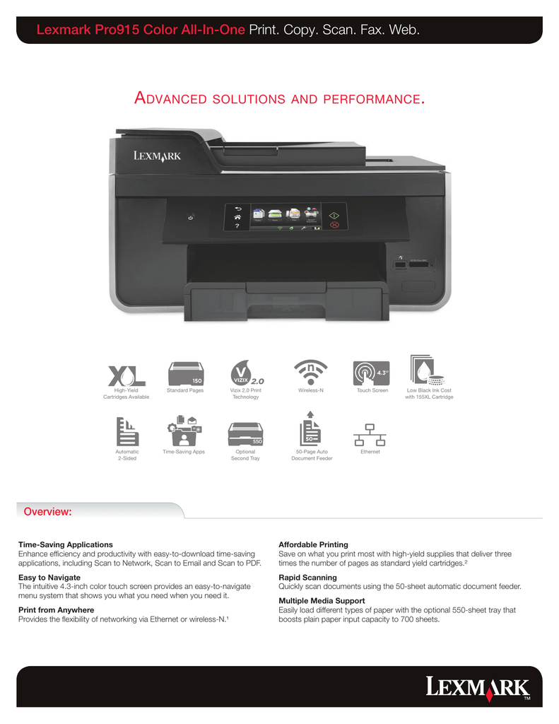 lexmark pro915 printer