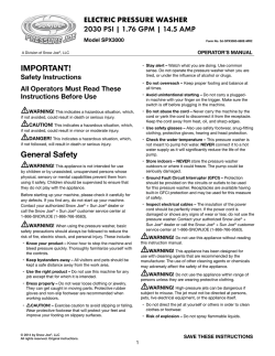 Sun Joe SPX4001 - Manual, Owner's manual, Product information, User