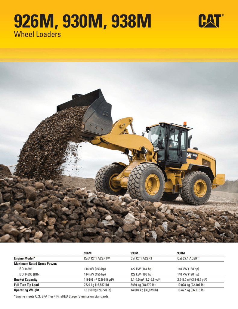 Large Specalog For 926m 930m 938m Wheel Loaders Manualzz Large Specalog For 926m 930m 938m Wheel Loaders Manualzz