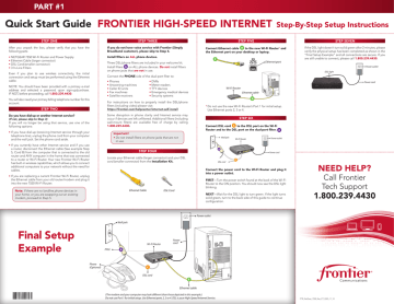 Final Setup Example - Frontier Communications | Manualzz