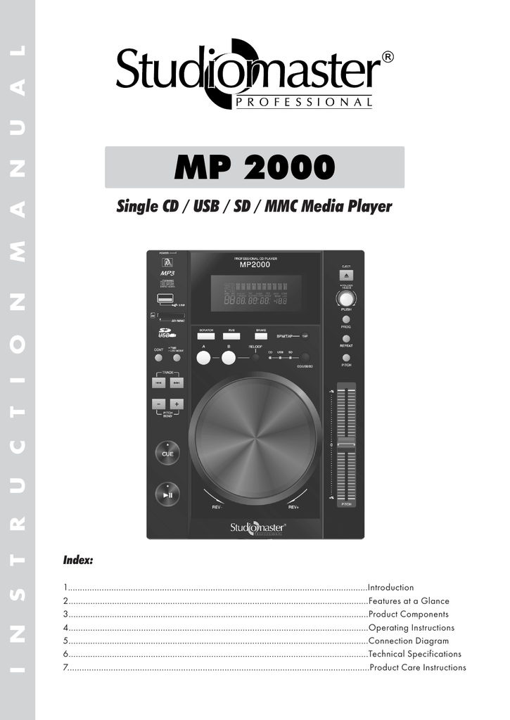 Mp 00 Studiomaster Professional Manualzz