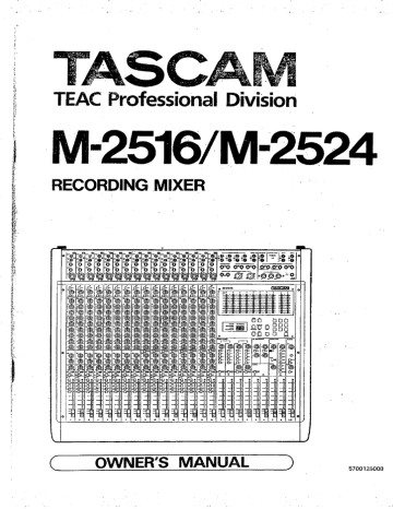 Tascam M-2516 Owner's Manual | Manualzz