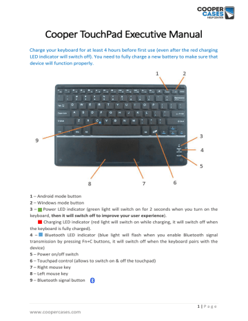 Cooper Touchpad Executive Manual Manualzz
