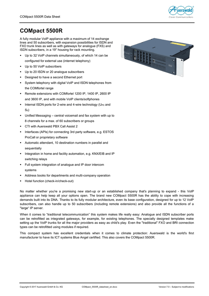 Compact 5500r Data Sheet Manualzz