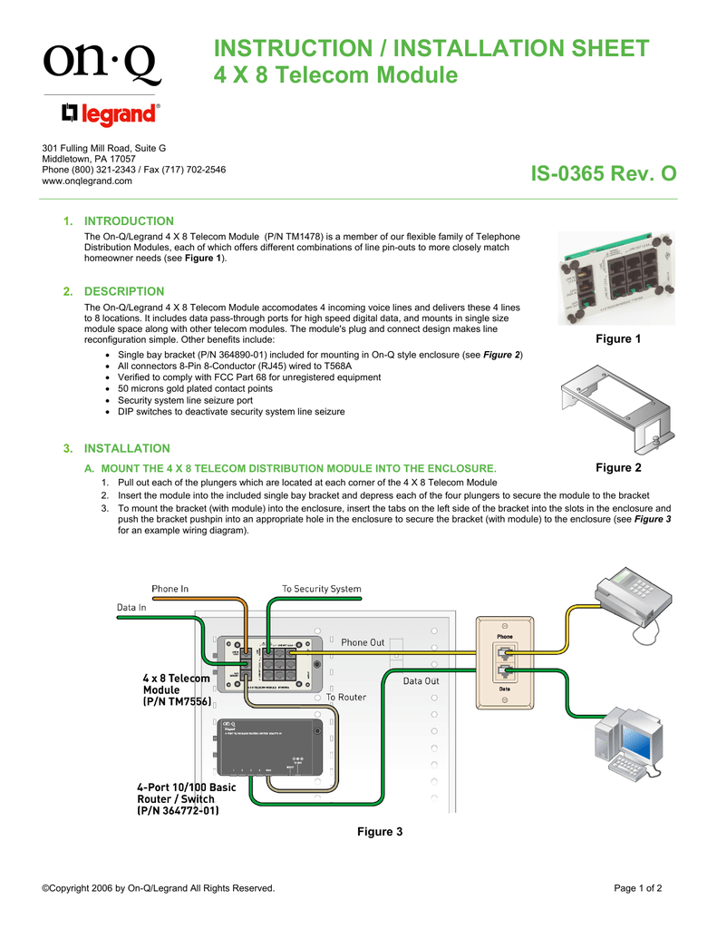 Legrand 4x8 Telecom Module Installation Guide Manualzz