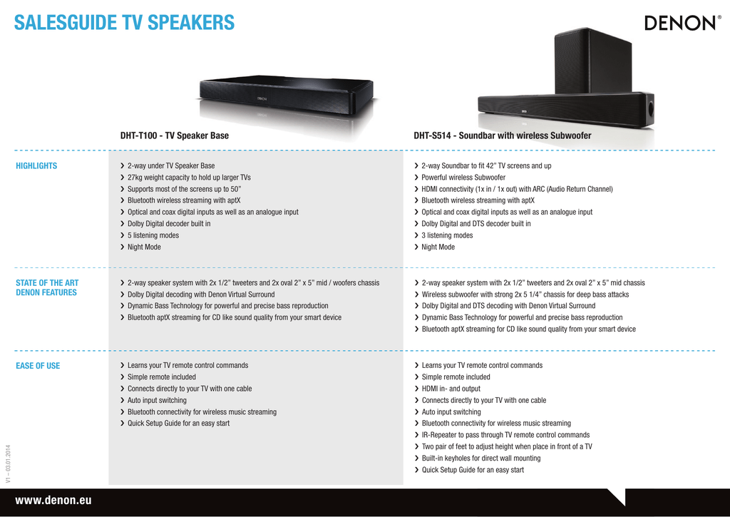 denon tv speaker base